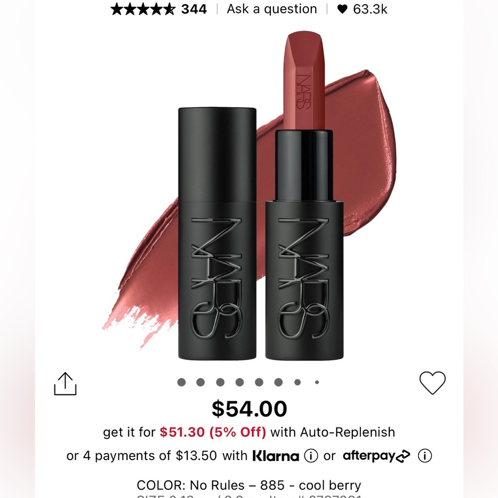 Brand new NARS explicit lipstick in no rules